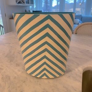 Worlds Away Hand painted wastebasket
